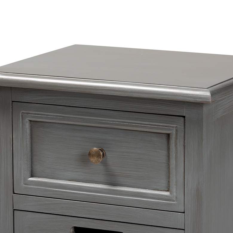 Image 2 Sheldon 15 3/4" Wide Gray Wood 3-Drawer Nightstands Set of 2 more views