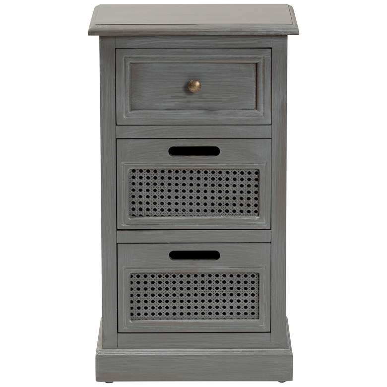 Image 5 Sheldon 15 3/4 inch Wide Gray Wood 3-Drawer Nightstands Set of 2 more views