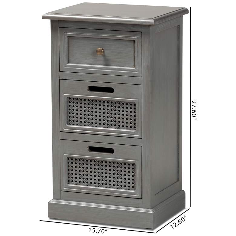 Image 7 Sheldon 15 3/4" Wide Gray Wood 3-Drawer Nightstands Set of 2 more views