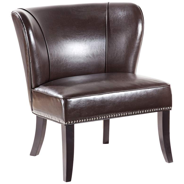 Image 1 Sheldon Brown Faux Leather Wingback Armless Accent Chair