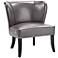 Sheldon Gray Faux Leather Wingback Armless Accent Chair