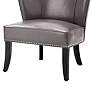 Sheldon Gray Faux Leather Wingback Armless Accent Chair
