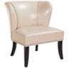 Sheldon Ivory Faux Leather Wingback Armless Accent Chair
