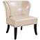 Sheldon Ivory Faux Leather Wingback Armless Accent Chair