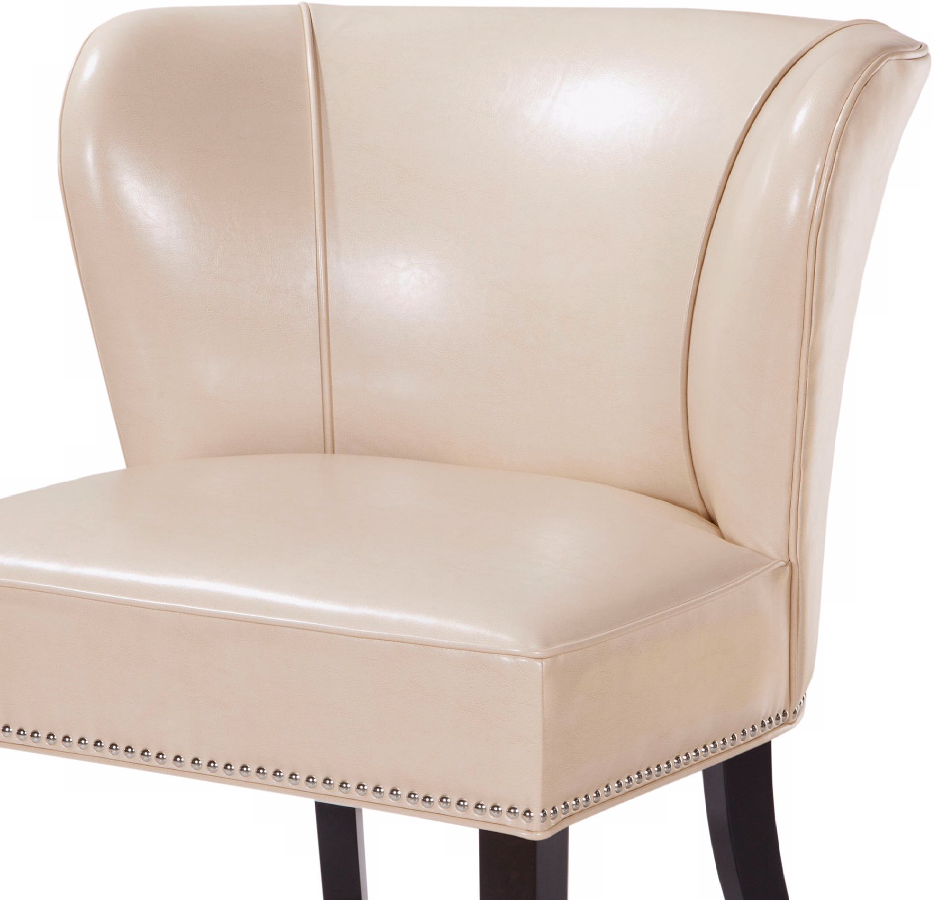 ivory faux leather chair