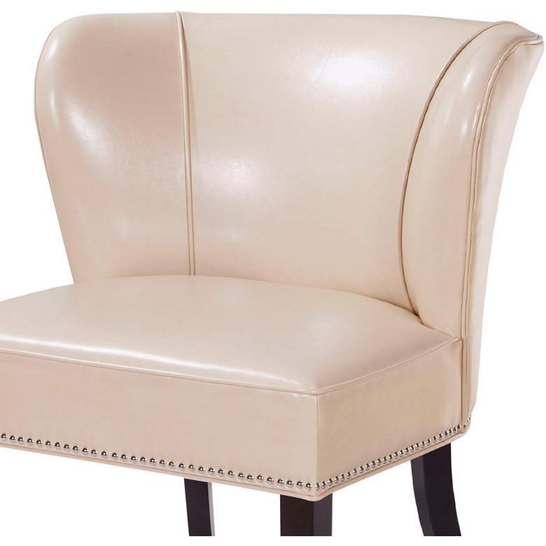 Image 3 Sheldon Ivory Faux Leather Wingback Armless Accent Chair more views