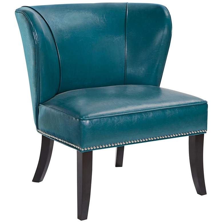 Image 1 Sheldon Peacock Blue Concave Armless Accent Chair