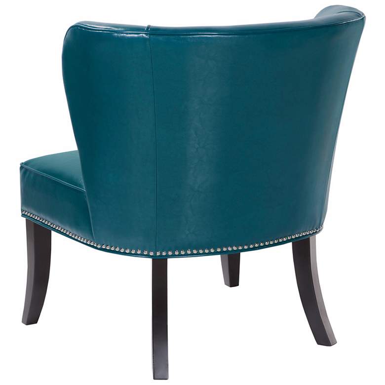 Image 2 Sheldon Peacock Blue Concave Armless Accent Chair more views