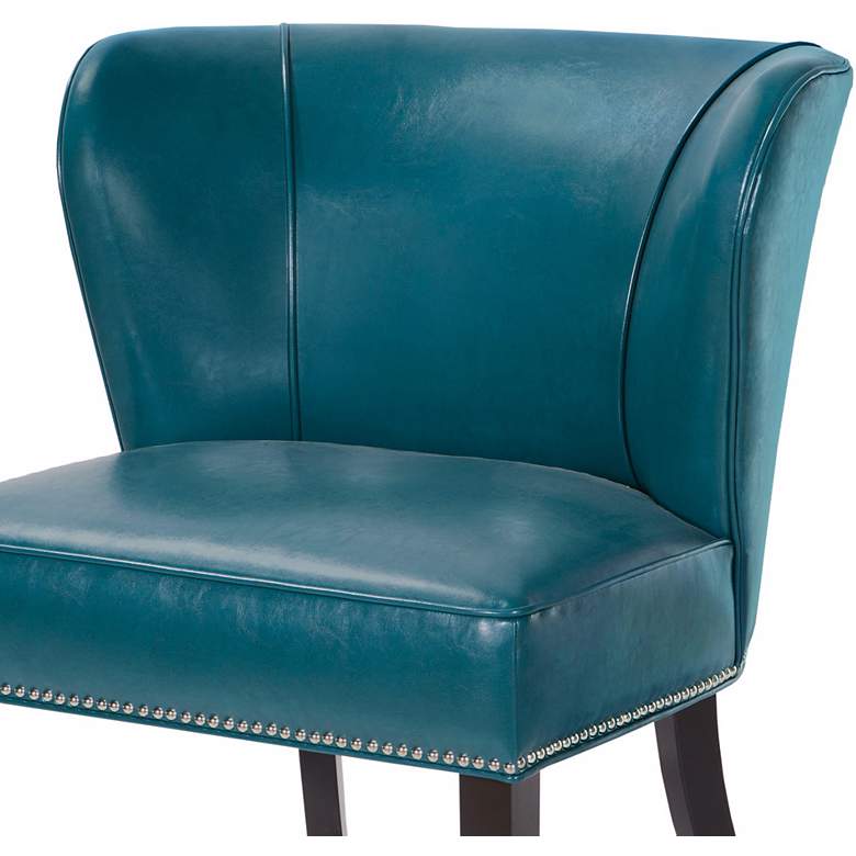 Image 3 Sheldon Peacock Blue Concave Armless Accent Chair more views