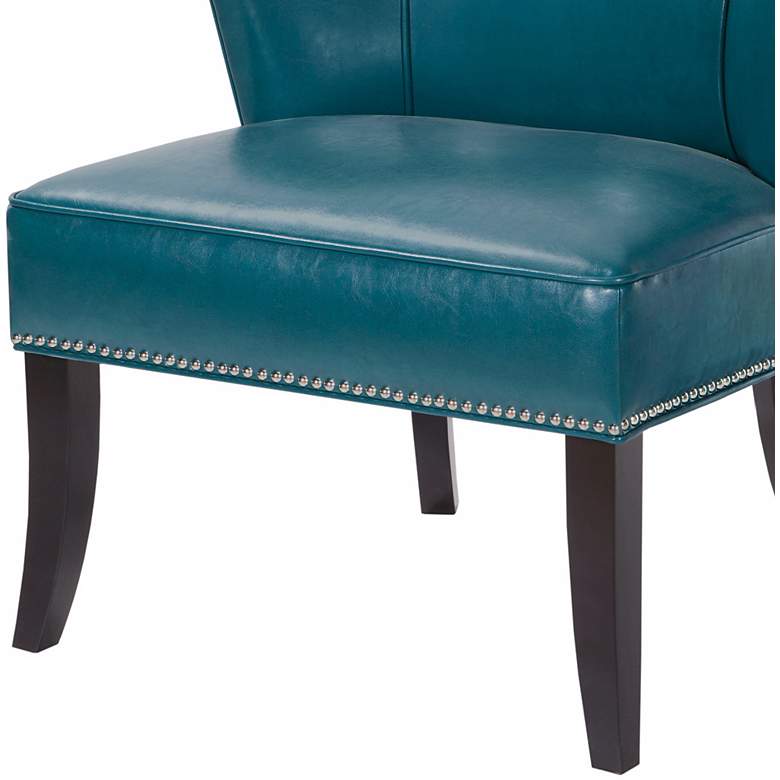 Image 4 Sheldon Peacock Blue Concave Armless Accent Chair more views