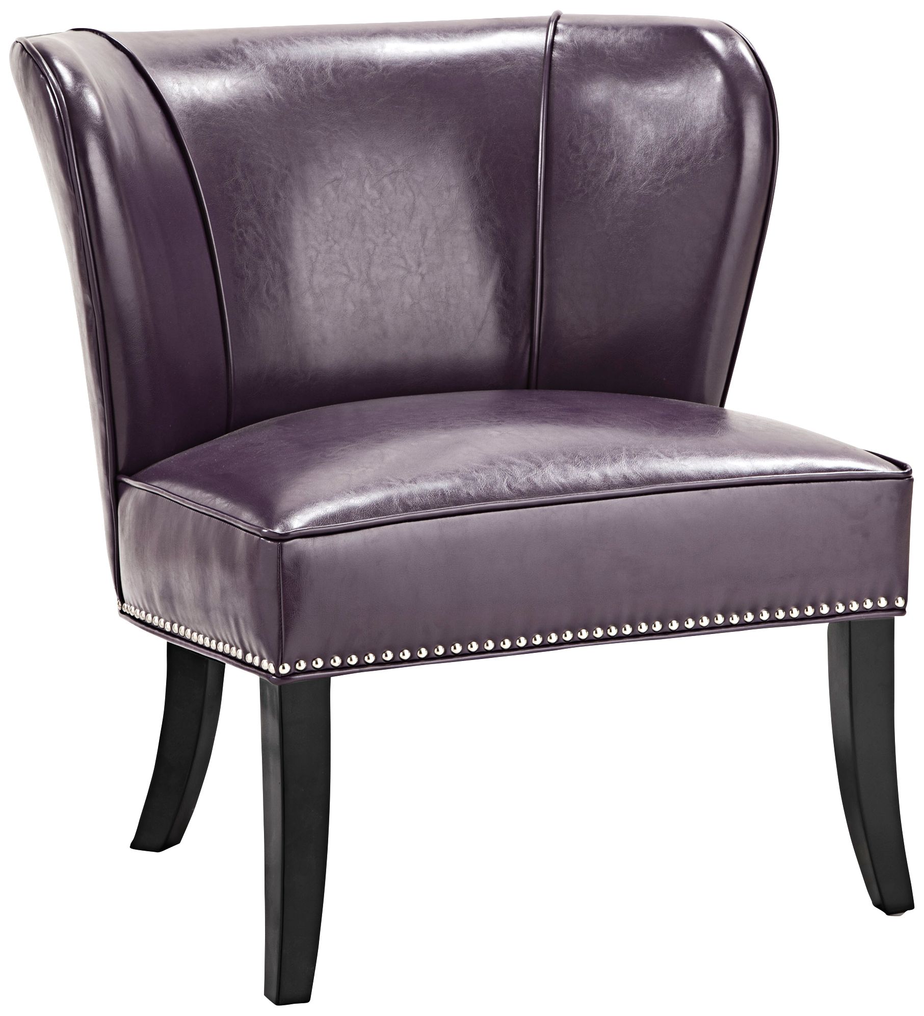 purple faux leather chair