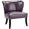 Sheldon Purple Faux Leather Wingback Armless Accent Chair