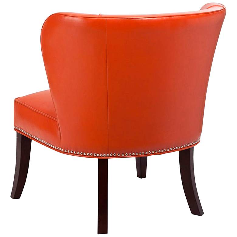 Image 4 Sheldon Tangerine Faux Leather Wingback Armless Accent Chair more views