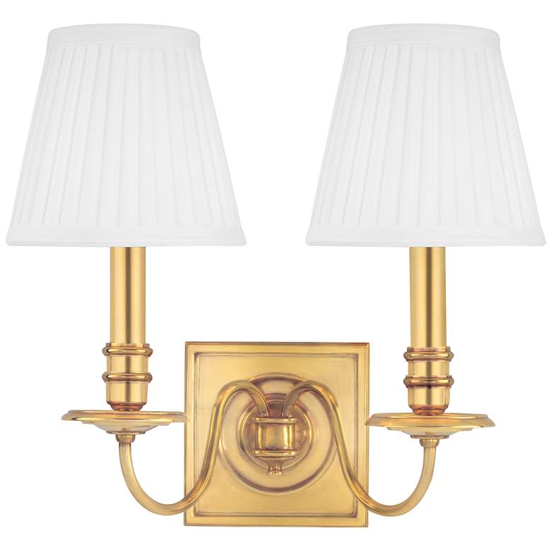 Image 1 Sheldrake 2 Light Wall Sconce Aged Brass