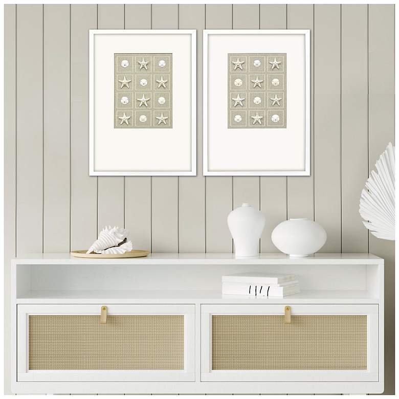 Image 4 Shell Collection 19"W x 26"H Coastal Framed Art Set of 2 more views