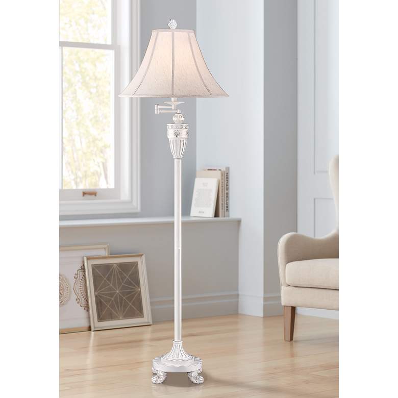 Image 1 Shell Cottage White Swing Arm Floor Lamp