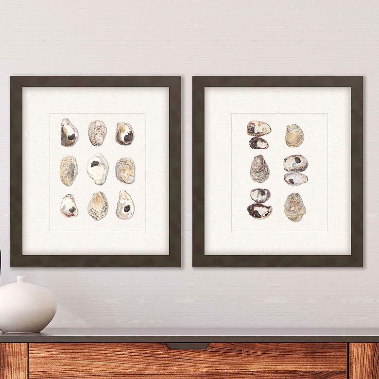 Image 1 Shell Series 18" High 2-Piece Shadow Box Framed Wall Art Set
