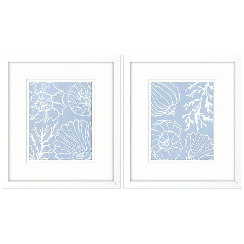 Image 1 Shell Silhouettes 14"W x 16"H Framed Art Set of 2