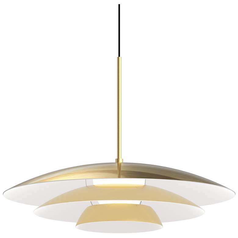 Image 1 Shells 17.25 inch Wide Brass Finish Small LED Pendant