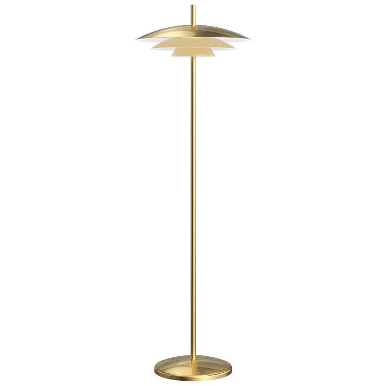 Image 1 Shells 56 inch High Brass Finish Small LED Floor Lamp