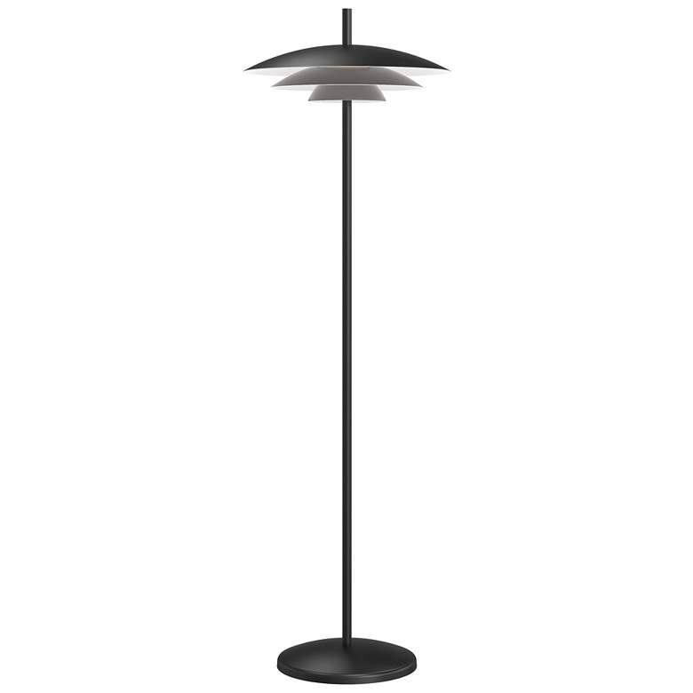 Image 1 Shells 56 inch High Satin Black Small LED Floor Lamp