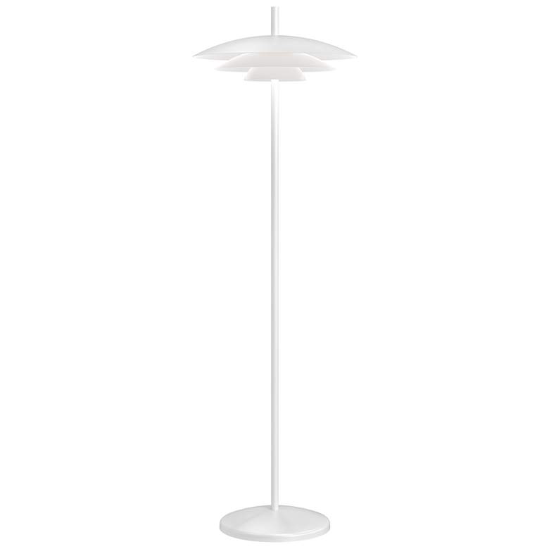 Image 1 Shells 56 inch High Satin White Small LED Floor Lamp