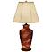Shells In Merlot Hand-Painted Red Porcelain Table Lamp