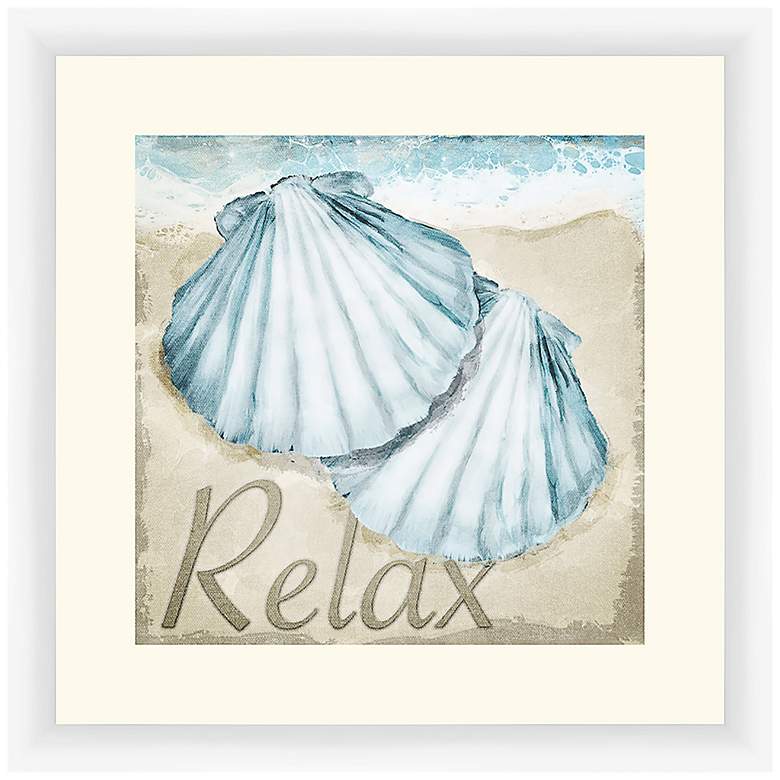 Image 1 Shells on a Beach I 18 inch Square Framed Wall Art