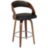 Shelly 25 3/4" Brown Faux Leather Swivel Counter Stool