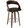Shelly 25 3/4" Brown Faux Leather Swivel Counter Stool