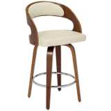 Shelly 25 3/4&quot; Cream Faux Leather Swivel Counter Stool