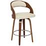 Shelly 25 3/4" Cream Faux Leather Swivel Counter Stool