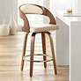 Shelly 25 3/4" Cream Faux Leather Swivel Counter Stool