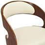 Thumbnail3 of Shelly 25 3/4" Cream Faux Leather Swivel Counter Stool more views