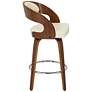 Thumbnail4 of Shelly 25 3/4" Cream Faux Leather Swivel Counter Stool more views