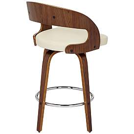 Image5 of Shelly 25 3/4" Cream Faux Leather Swivel Counter Stool more views