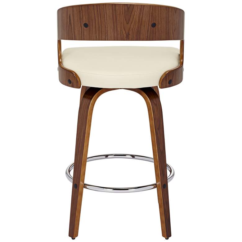 Image 6 Shelly 25 3/4" Cream Faux Leather Swivel Counter Stool more views