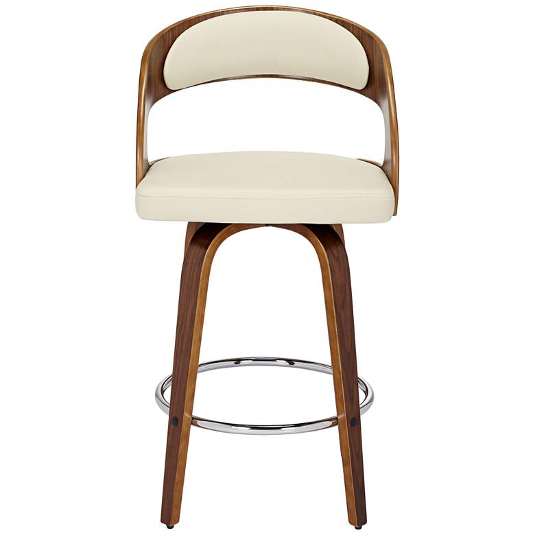 Image 7 Shelly 25 3/4" Cream Faux Leather Swivel Counter Stool more views