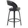 Shelly 25 3/4" Gray Faux Leather Swivel Counter Stool