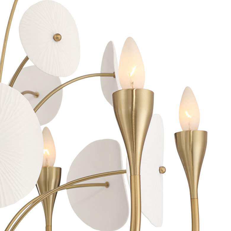 Image 4 Shelly 28 1/2"W Gold with White Ceramic 6-Light Chandelier more views