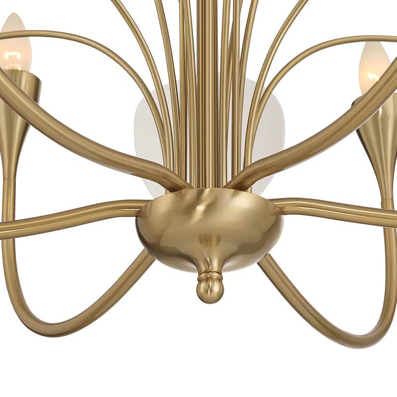Image 5 Shelly 28 1/2"W Gold with White Ceramic 6-Light Chandelier more views