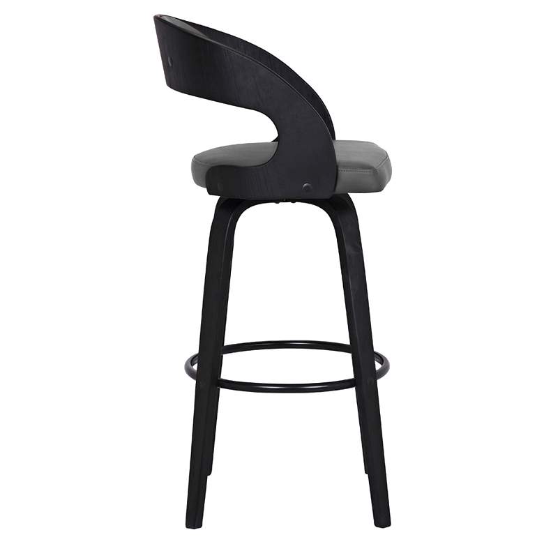 Image 5 Shelly 29 3/4" Gray Faux Leather Swivel Bar Stool more views