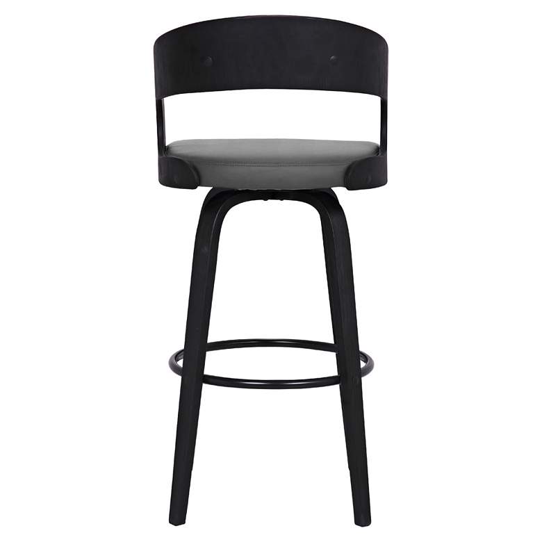 Image 7 Shelly 29 3/4" Gray Faux Leather Swivel Bar Stool more views