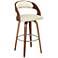 Shelly 30" Cream Faux Leather Modern Swivel Bar Stool