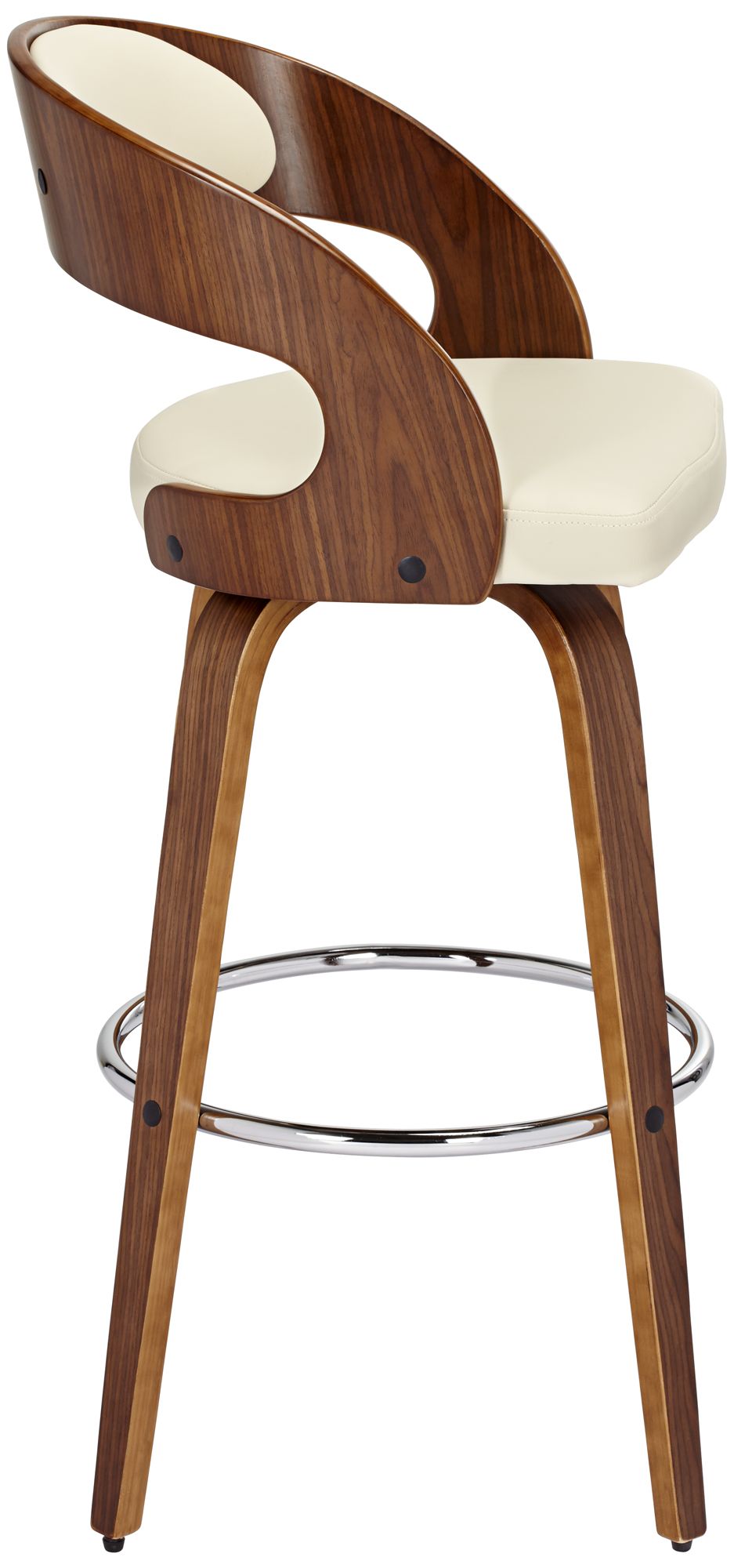 Shelly 30" Cream Faux Leather Modern Swivel Bar Stool 1J153 Lamps Plus