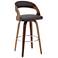 Shelly Modern 30" Brown Faux Leather Swivel Bar Stool