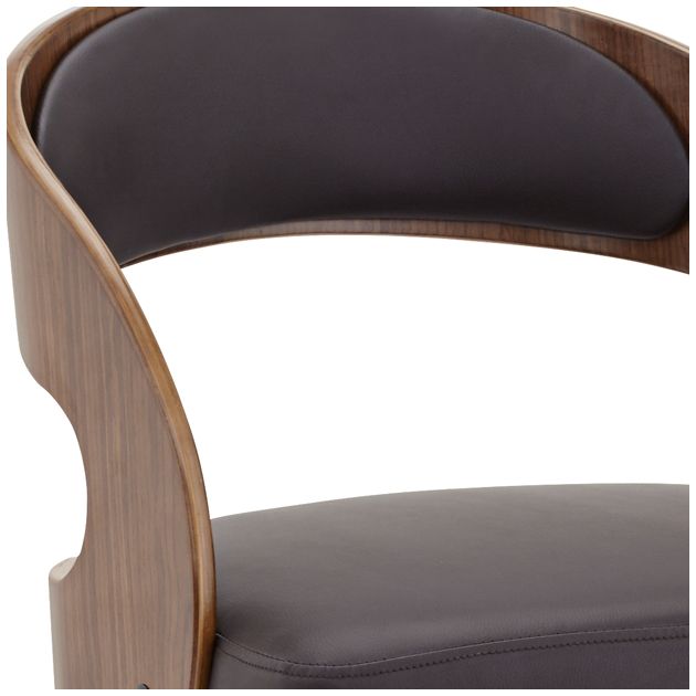 Image 3 Shelly Modern 30" Brown Faux Leather Swivel Bar Stool more views