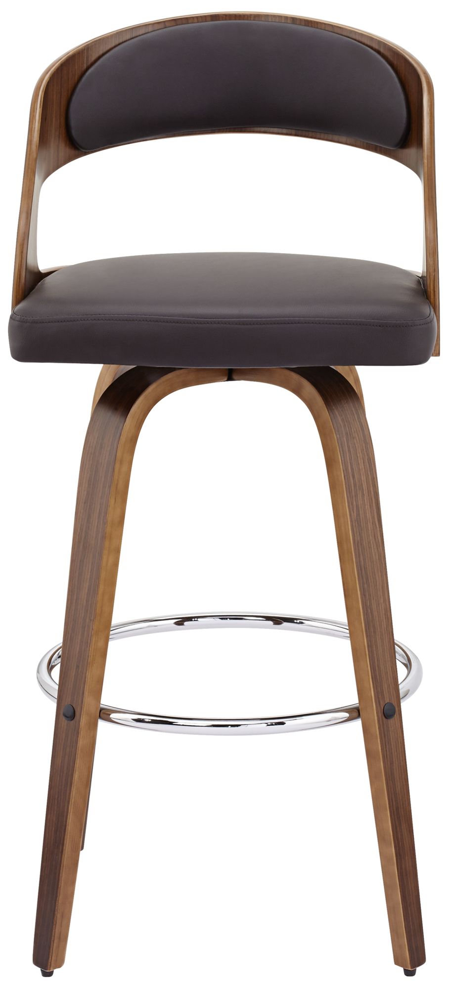 Shelly Modern 30" Brown Faux Leather Swivel Bar Stool