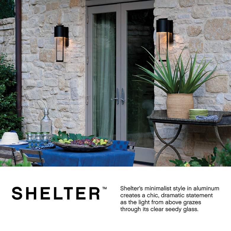 Image 6 Shelter 15 1/2" High Hematite Small LED Outdoor Wall Light more views