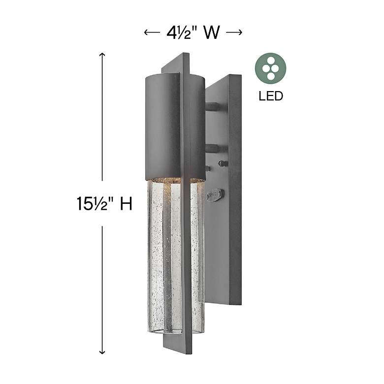 Image 5 Shelter 15 1/2"H Hematite Extra Small LED Outdoor Wall Light more views